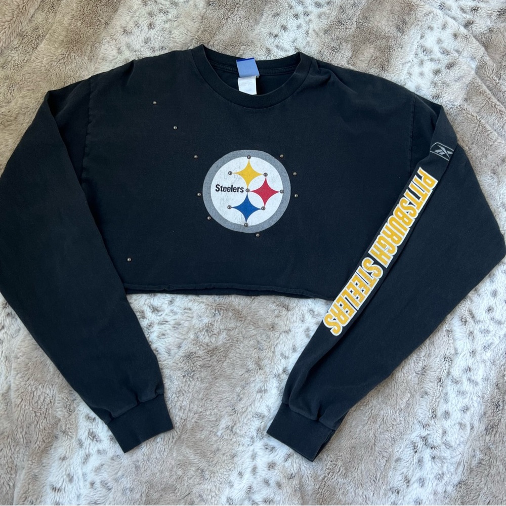 Pittsburgh steelers cropped long sleeve tee